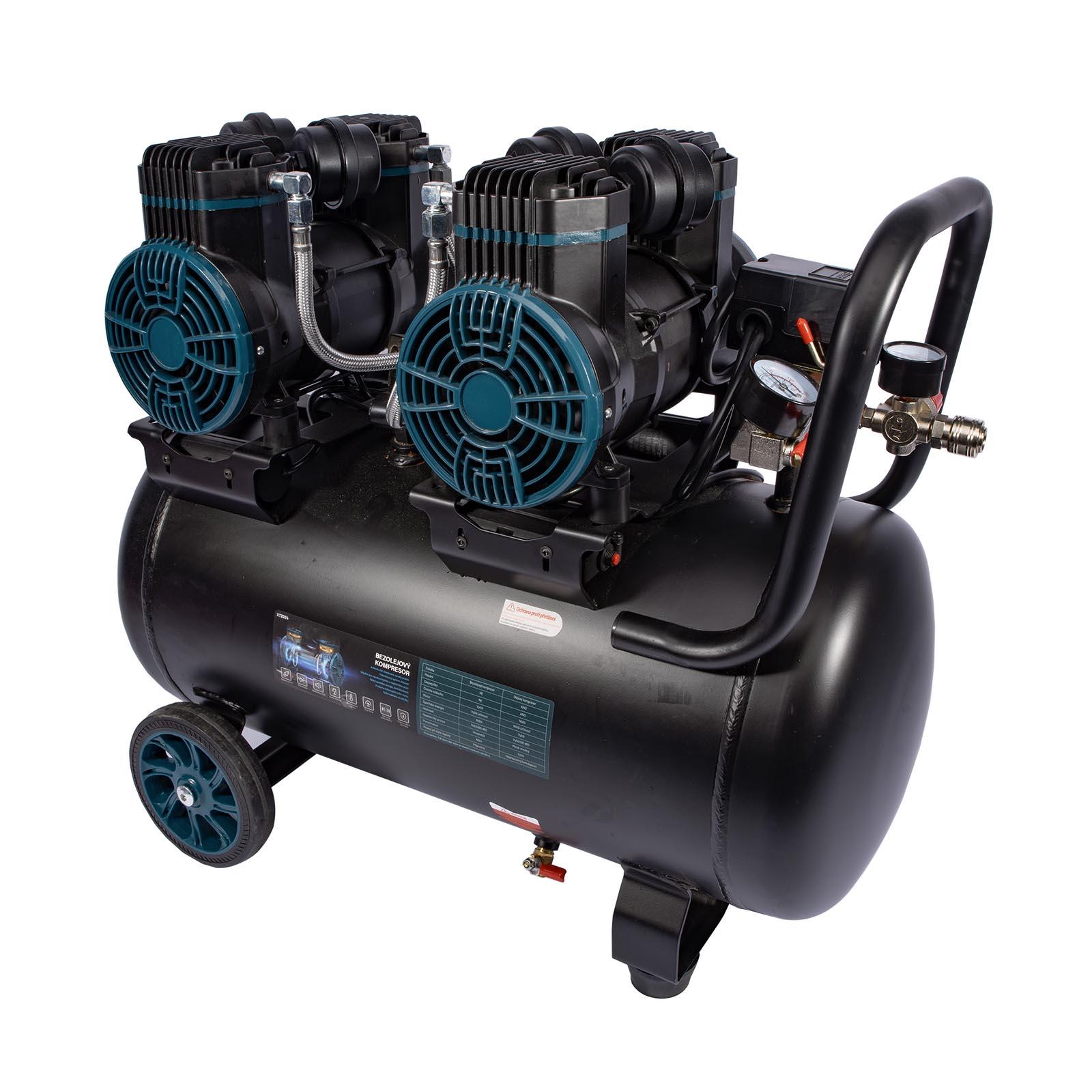 Kompresor bezolejový 2x1450 W, 50 l, XTLINE