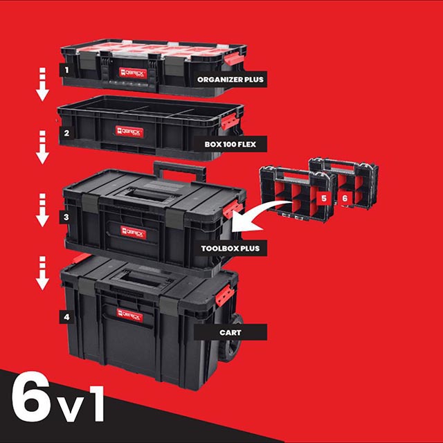 Set boxů na kolech 6v1 Qbrick System Two Cart P90617
