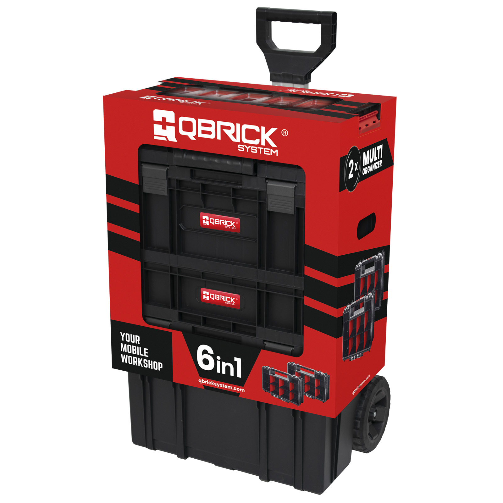 Set boxů na kolech 6v1 Qbrick System Two Cart P90617