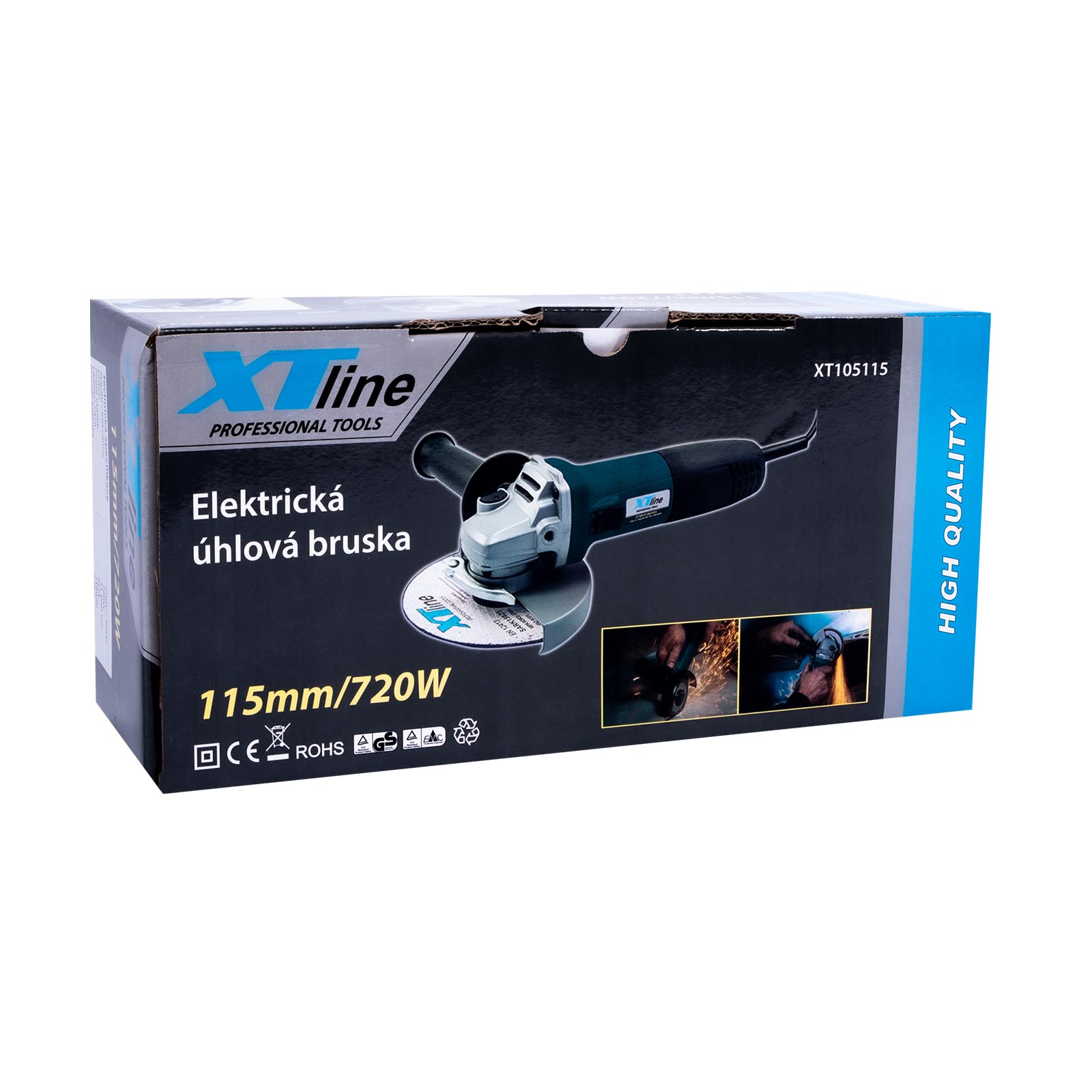 Úhlová bruska 720 W, 115 mm XT105115, XTLINE