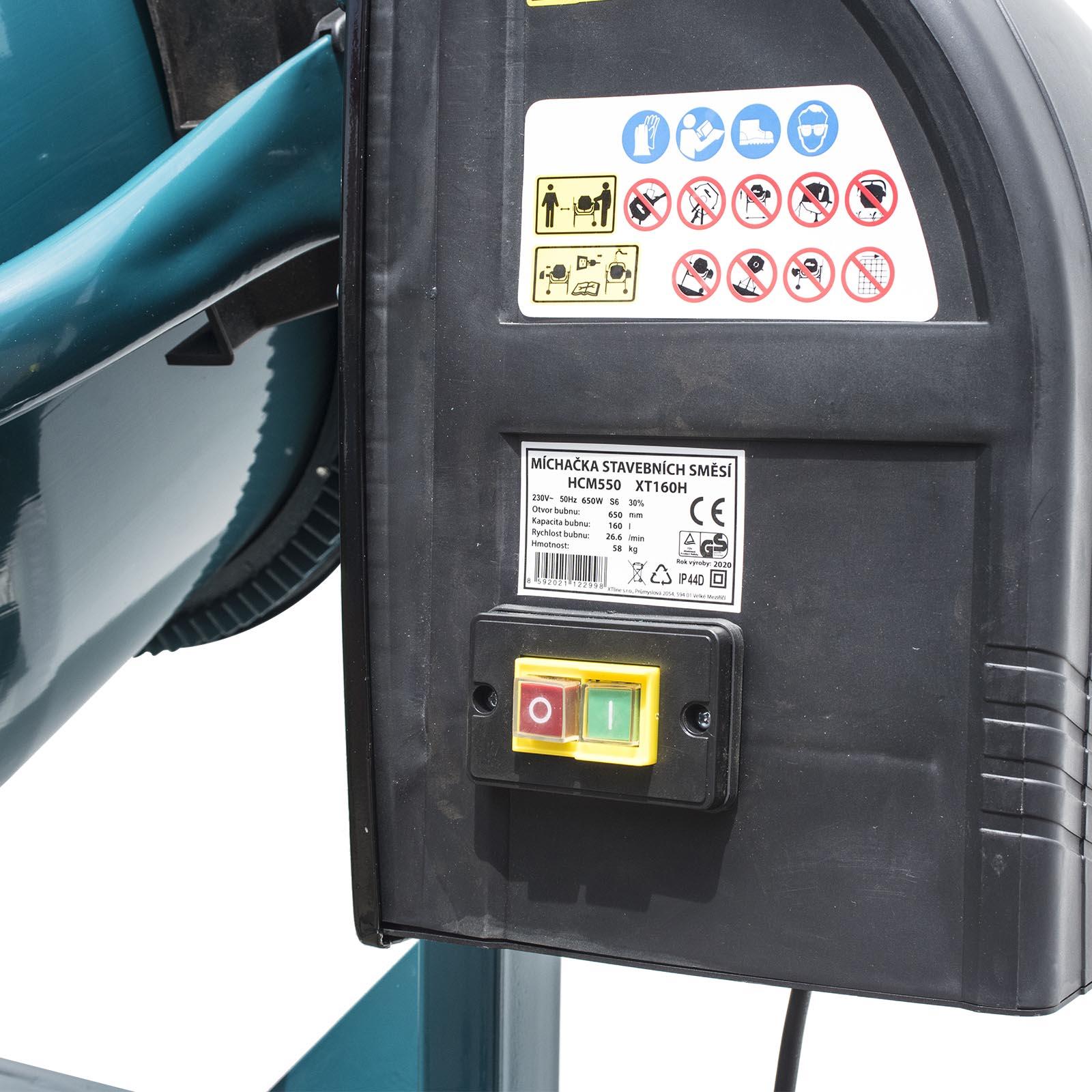 Míchačka stavební rozložená 850 W, 200 l, XTLINE