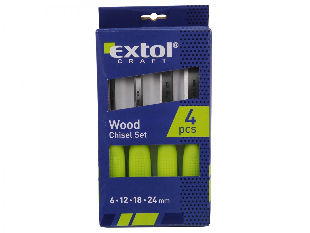 Dláta EXTOL 3932 sada 4ks plastová rukojeť