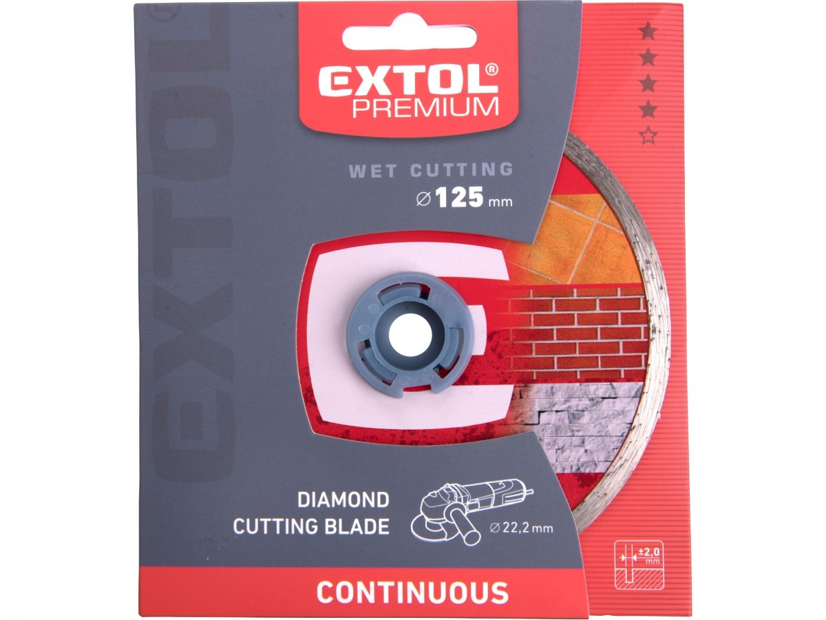 EXTOL PREMIUM kotouč diamantový řezný 125x22,2mm - CELOOBVODOVÝ