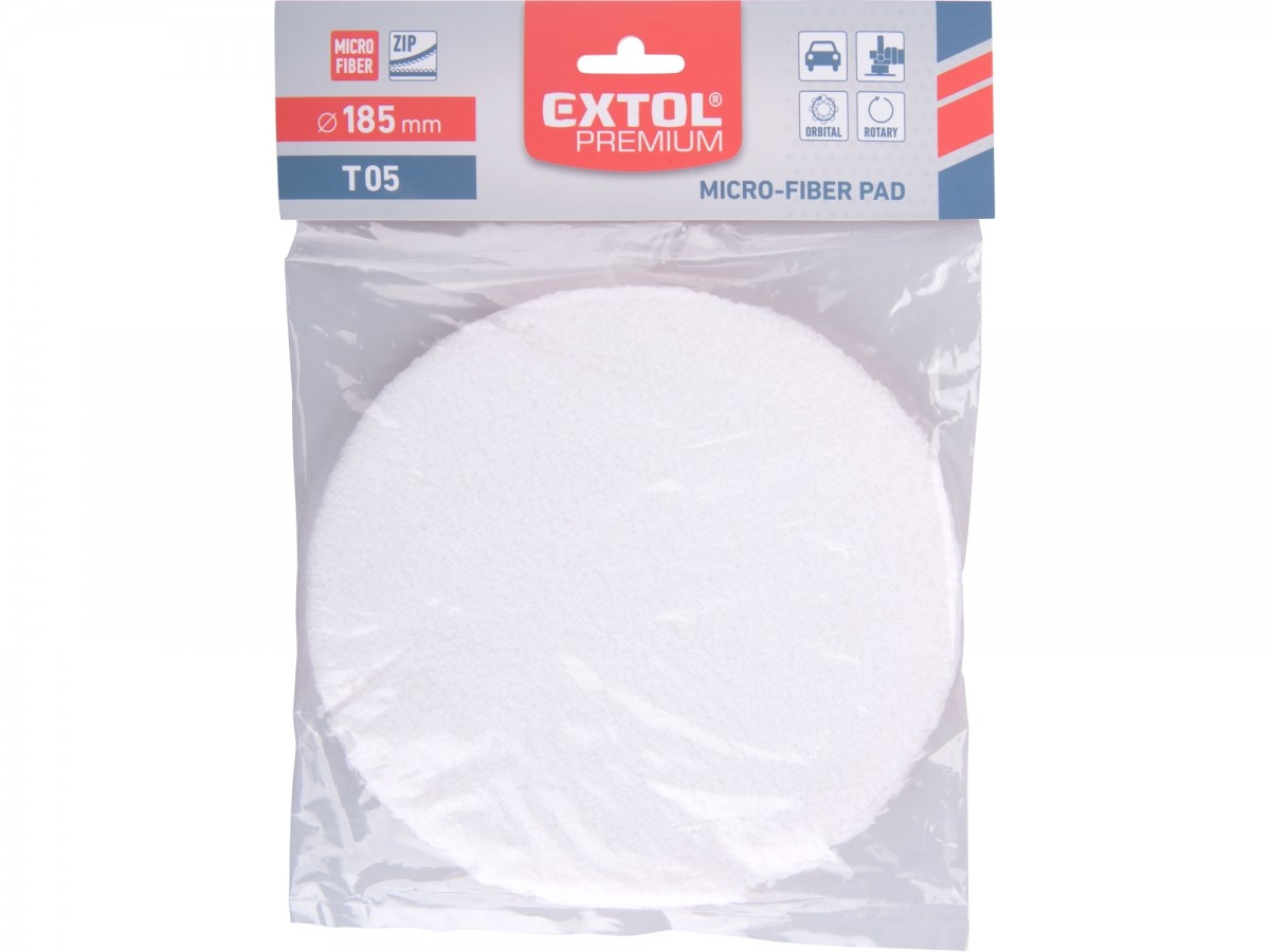 EXTOL PREMIUM kotouč leštící, mikrovlákno, T05, ?185mm, suchý zip 8804565