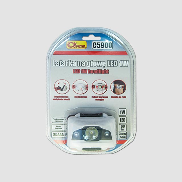 Svítilna hlavová LED 1W 3xAAA