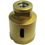 Diamantová vykružovací korunka 75mm na tvrdý materiál pro úhlovou brusku se závitem M14