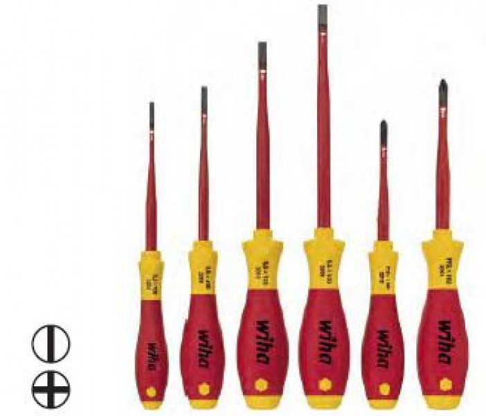 Sada šroubováků SoftFinish electric slimFix plochý/Phillips, 6dílná 3201K6 WIHA