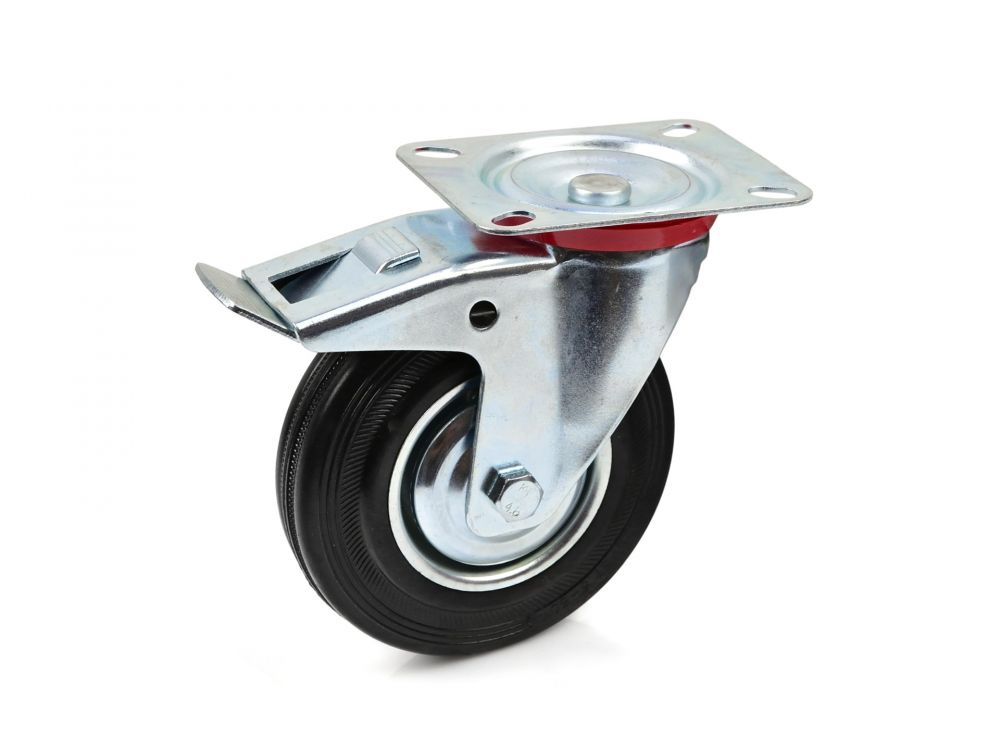 Náhradní otočné kolečko gumové s brzdou 160mm