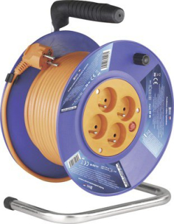 Emos prodlužovací kabel na bubnu 50 m / 4 zásuvky / červený / PVC / 230 V / 1,5 mm2