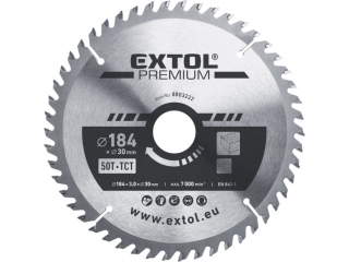 Kotouč pilový s SK plátky 184x3,0x30mm, 50T EXTOL PREMIUM 8803222