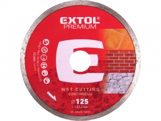 EXTOL PREMIUM kotouč diamantový řezný 125x22,2mm - CELOOBVODOVÝ