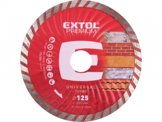EXTOL PREMIUM kotouč diamantový řezný 125x22,2mm TURBO - suché i mokré řezání 108752
