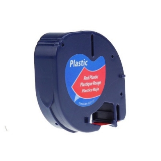 Dymo 59425 LetraTag S0721580 - páska 12mm x 4m černý tisk/červená podklad plastový