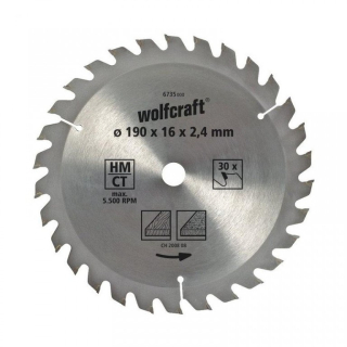Pilový kotouč hrubé řezy ø184x2,4x16/20 Z22 Wolfcraft 6646000